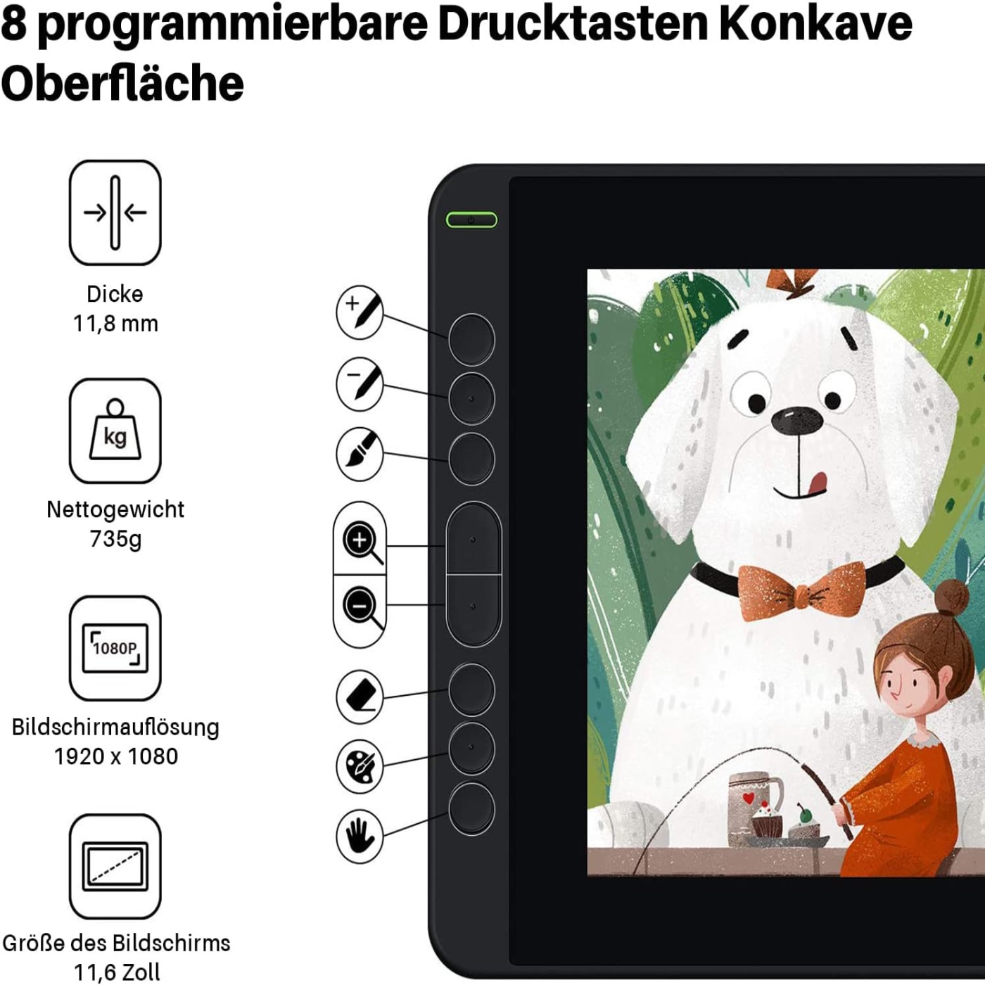 HUION Kamvas 12 11.6 Inches Dr - đánh giá và giá Graphic Tablet Accessories