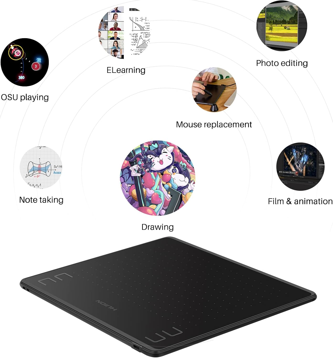 HUION HS64 Graphic Tablet 6Inc - đánh giá và giá Graphic Tablet Accessories