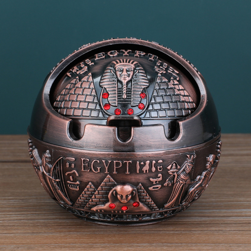 Retro Metal Ashtray With Lid D - đánh giá và giá Office Table Accessories Unique