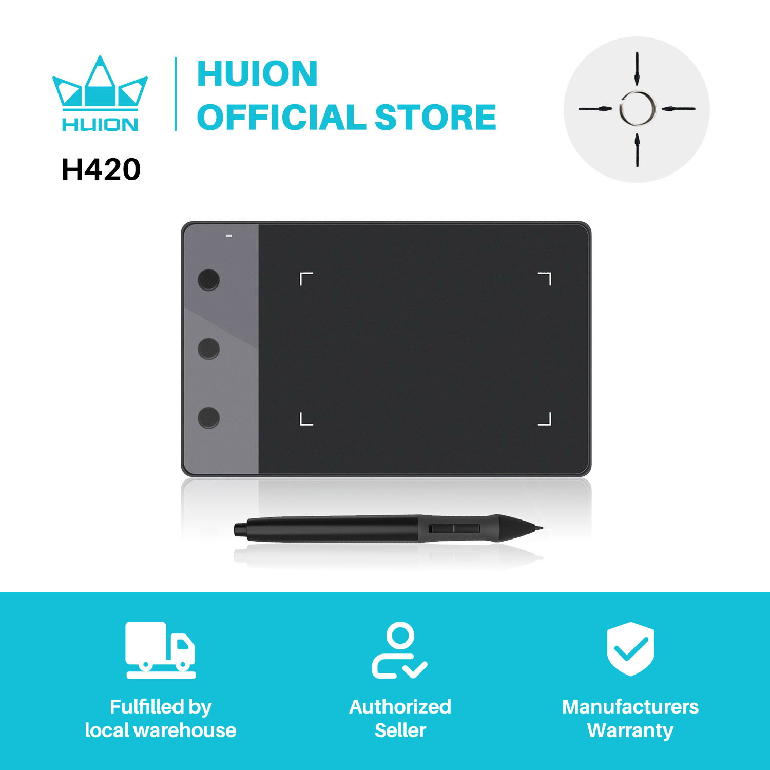 Mới HUION H420 Đồ Họa Máy Tính - đánh giá và giá Graphic Tablet Accessories