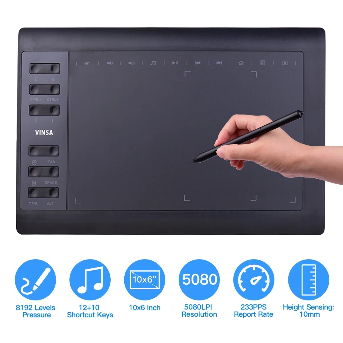 10x6 Inch Professional Graphic - đánh giá và giá Graphic Tablet Accessories